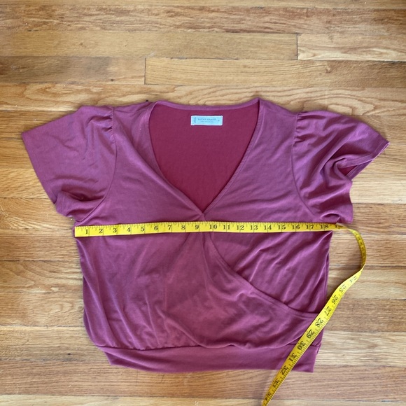 Lucky Brand Deep Red Wrap T-shirt with Flutter Sleeves - Picture 5 of 5